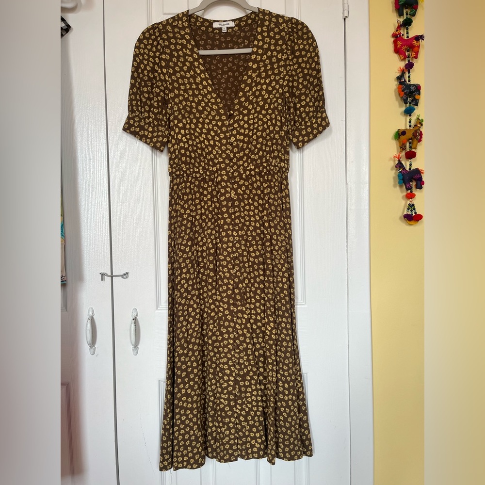 Madewell Midi Dress in Woodcut Floral